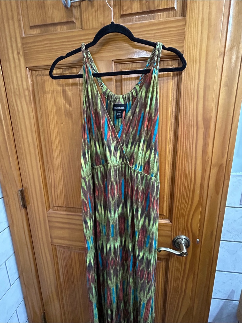 Lane Bryant Multicolor Maxi Dress with Braided Straps